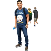 boys in casual outdoor attire sticker