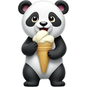 Panda eating ice cream sticker