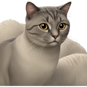 realistic cat against grey background sticker