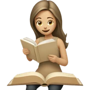Girl reading a book. In beige tones  sticker