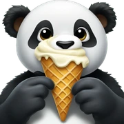 Panda eating ice cream sticker