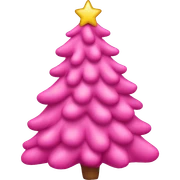 pink christmas tree sticker