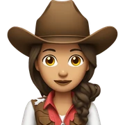 Brunette cowgirl sticker