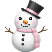Cute white and light pink snowman sticker