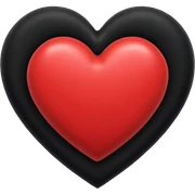 heart with black velvet texture sticker