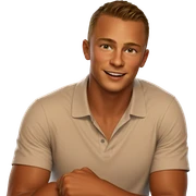 smiling boy in white shirt sticker