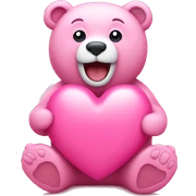 Pink heart with bear sticker
