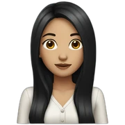 a girl with long black hair sticker