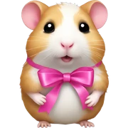 hamster with pink ribbon sticker