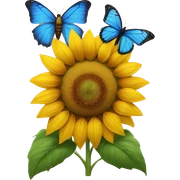 Sunflower and blue butterfly  sticker
