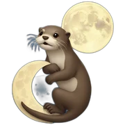 otter holding the moon sticker