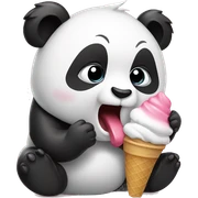 Panda eating ice cream sticker