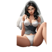 sitting girl in lingerie sticker