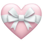 Pastel pink heart with white bow sticker