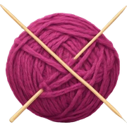 Ball of yarn with two knitting needles sticker