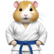 Boy hamster in judo gi  sticker