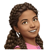 smiling girl with braided hair sticker