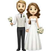 wedding couple with white man with brown hair and beard sticker