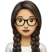 Brunette with glasses laugthing sticker