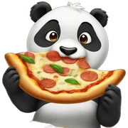 Panda eating pizza sticker