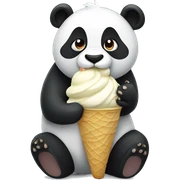 Panda eating ice cream sticker