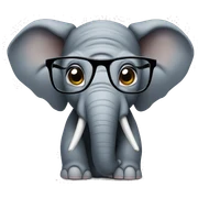 Elephant wearing glasses sticker