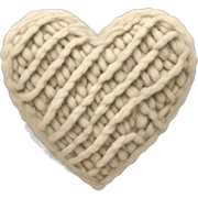 Knitted beige heart sticker