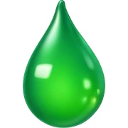 a green drop onto a tongue sticker