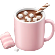 Light Pink mug of hot chocolate with marshmallows  sticker