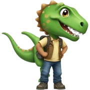 Little boy on dinosaur sticker