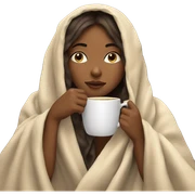Girl inside a blanket sipping coffee eyes closed sticker