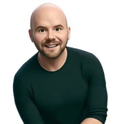 bald man in black shirt sticker