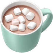 Light Pink mug of hot chocolate with marshmallows  sticker