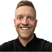 smiling young man in black sticker