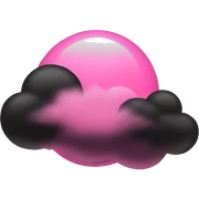 Pink sun and black cloud sticker