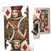 crowned warrior with playing card sticker