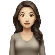 white woman, dark long brown hair, full body sticker