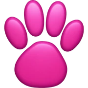 One Hot pink paw print emoji sticker