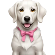 White dog with pink laces sticker
