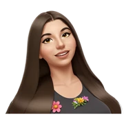 smiling girl with flowers sticker