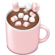 Light Pink mug of hot chocolate with marshmallows  sticker