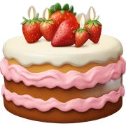 Birthday cake with strawberry sticker