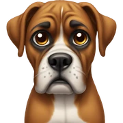 sad boxer dog sticker