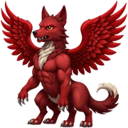 Demon wolf with wings sticker