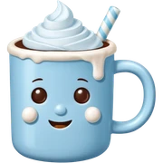Light blue mug of hot chocolate with marshmallows  sticker