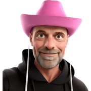 smiling boy in pink hat sticker
