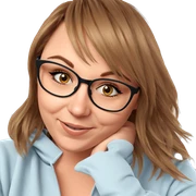 smiling girl in glasses sticker