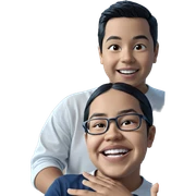 smiling boys in white shirts sticker