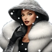 winter beauty in fur coat sticker