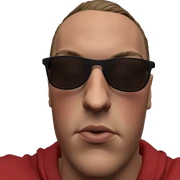 bald man in sunglasses portrait sticker